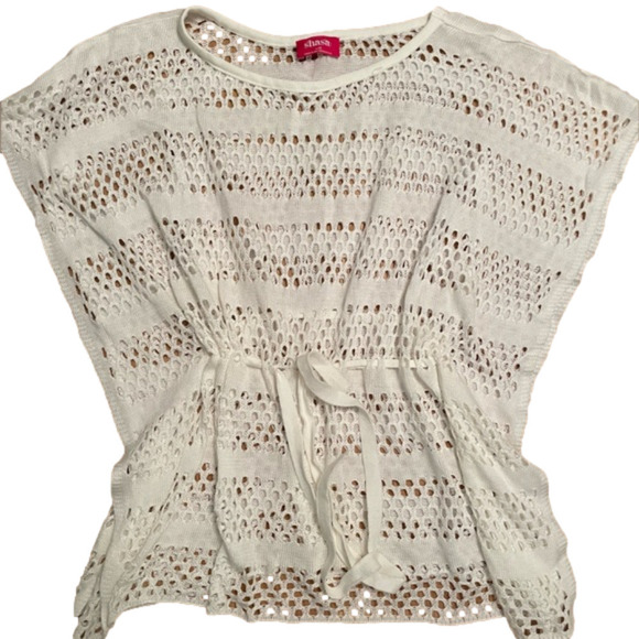 White Shasa Cutout Swimsuit Coverup Size Large - Picture 2 of 3